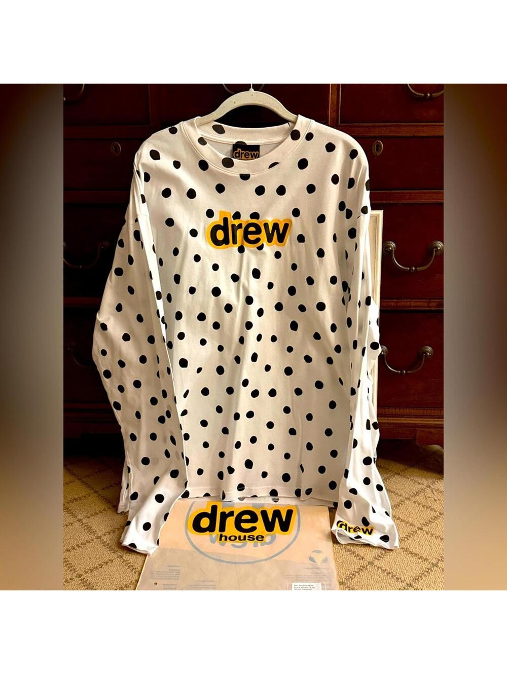 drewhouse SS21 Secret white long sleeve polka dot Tshirt L  New